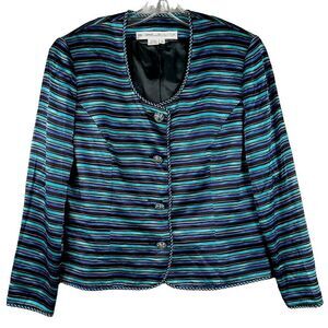 Vintage Anne Crimmins for Umi‎ Collections 100%Silk Blazer sz 12 Sequin Buttons